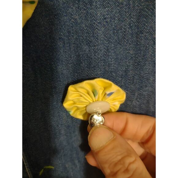 Vintage Sigrid Olsen Sport Denim Vest Large With Balfour Sorority Pins Unique - Picture 10 of 11